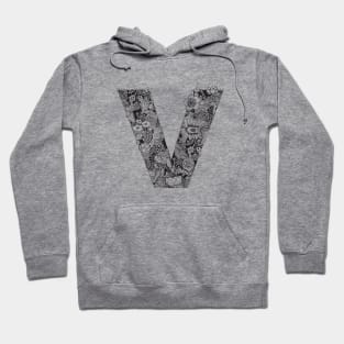 Floral Letter V Hoodie